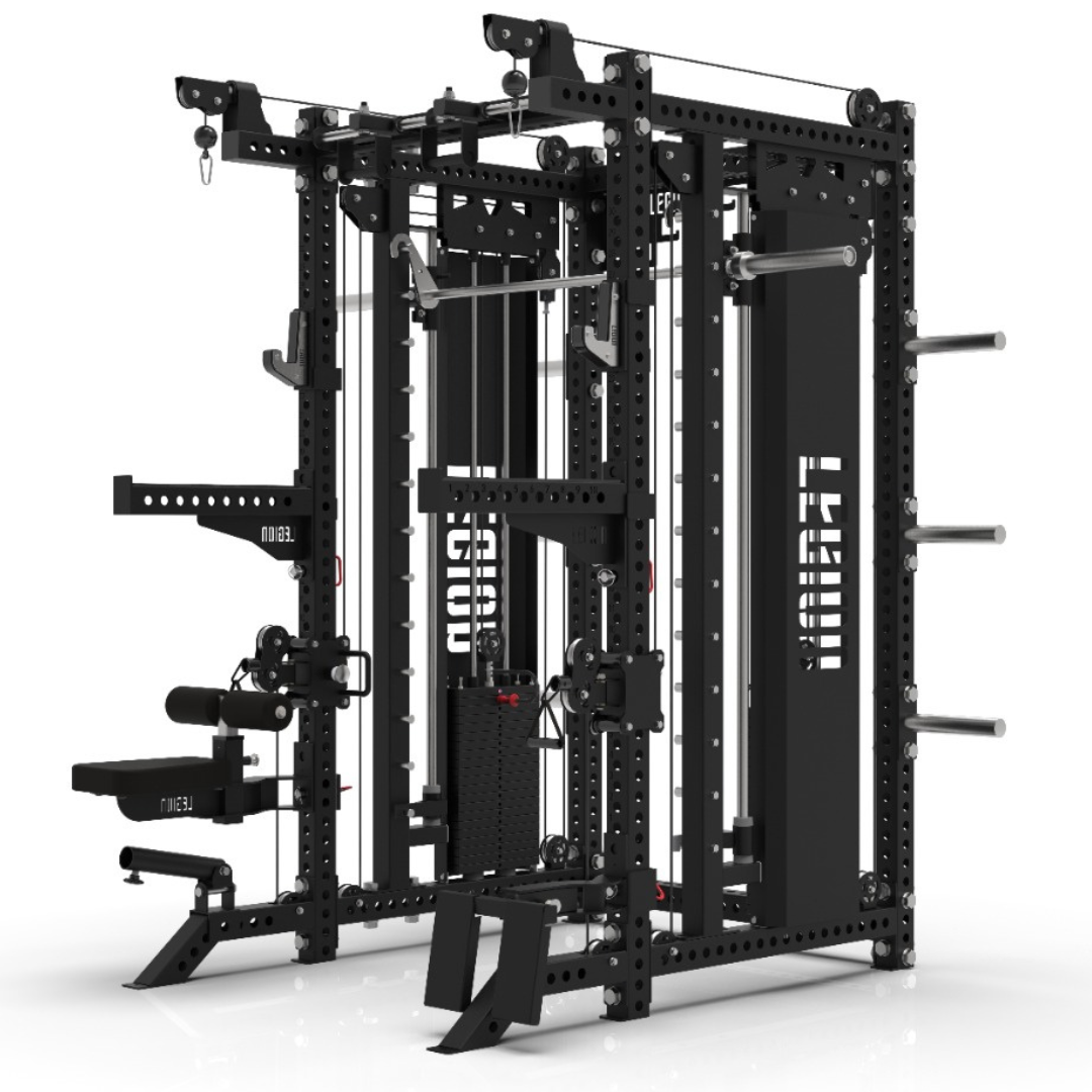 Legion V3 Pro Gym Bundle - V3 Multi Gym Rack, 150kg Bumper Plate Set, FID Bench & 3 Tier Dumbbell Rack (8 pairs 5kg-30kg)