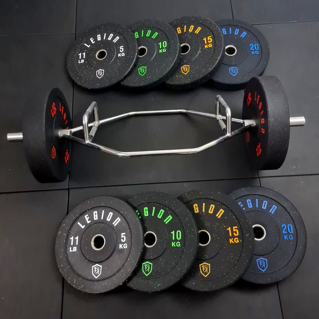 Legion Olympic Hex Trap Bar Bumper Plates Bundle