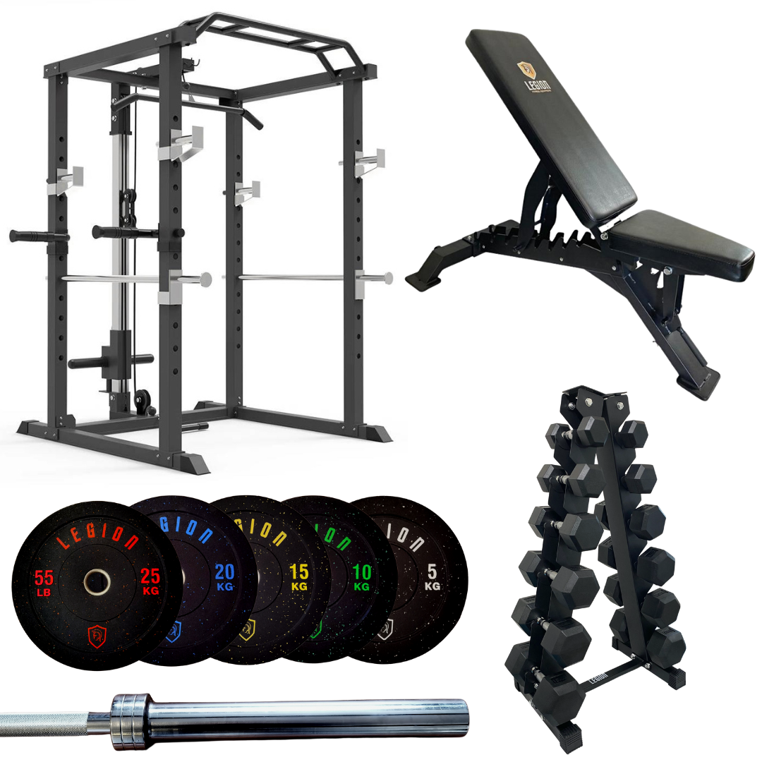 V1 Platinum Ultimate Home Gym Bundle - V1 Multi Gym Rack, 150kg Bumper ...